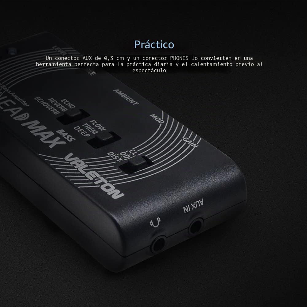 Valeton Rushead Max Amplificador para bajo de auriculares de bolsillo portátil cargador USB Bass multiefectos