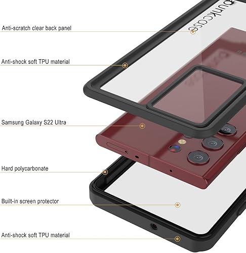 Miniatura 5 de Punkcase Funda ultra impermeable para Galaxy S22 Serie Extrema Ajuste delgado Certificado IP68 A prueba de golpes, a prueba de suciedad A prueba de