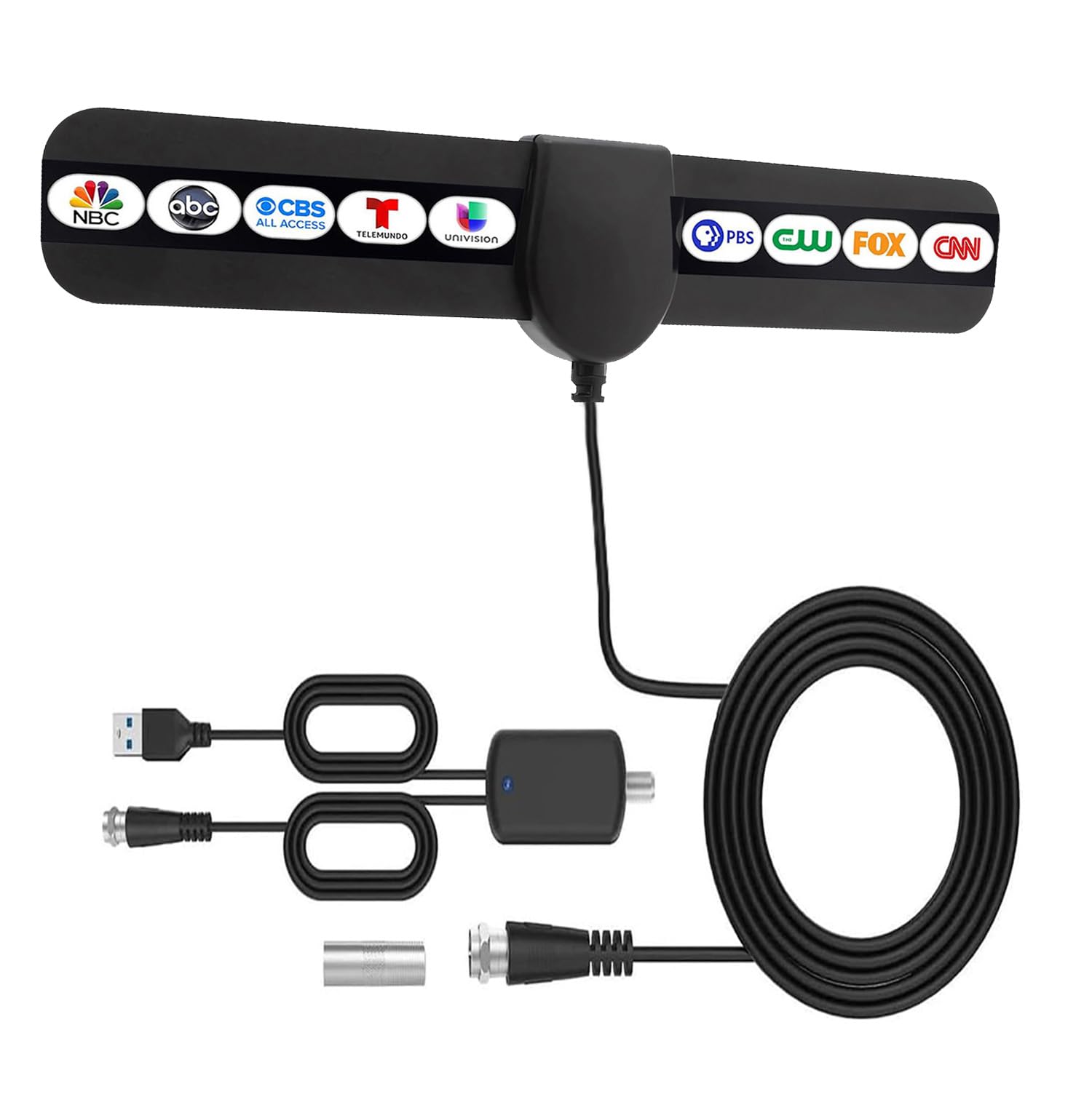 Antenna digitale HDTV 2026 per interni, ricezione a 360°, antenna TV amplificata, supporta 4K 1080P, facile installazione portatile con cavo coassiale da 3,2 m, compatibile con tutte le Smart TV