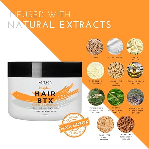 Miniatura 4 de KERAZON Tratamiento BTX brasileño para todo tipo de cabello + kit de champú y acondicionador sin sulfato y sin sodio