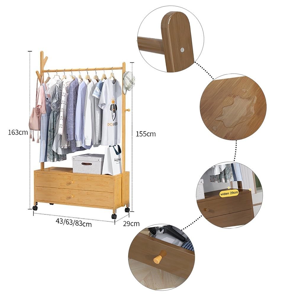 UNHO Armadio Aperto Appendiabiti Multifunzione Bambu Legno Grande Guardaroba A Giorno 177x415x196cm 85831065