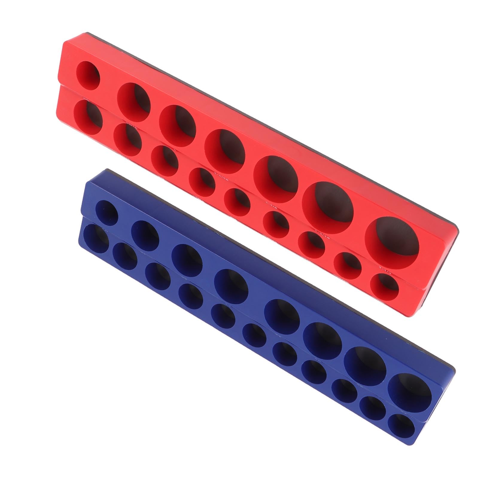 Aramox Soporte de Dado Magnético de 1/2 Pulgada Organizador de Dados de 1/2 Unidad Juego de Unidades con Capacidad para 35 Dados SAE Métricos con Imanes de Alta Resistencia para