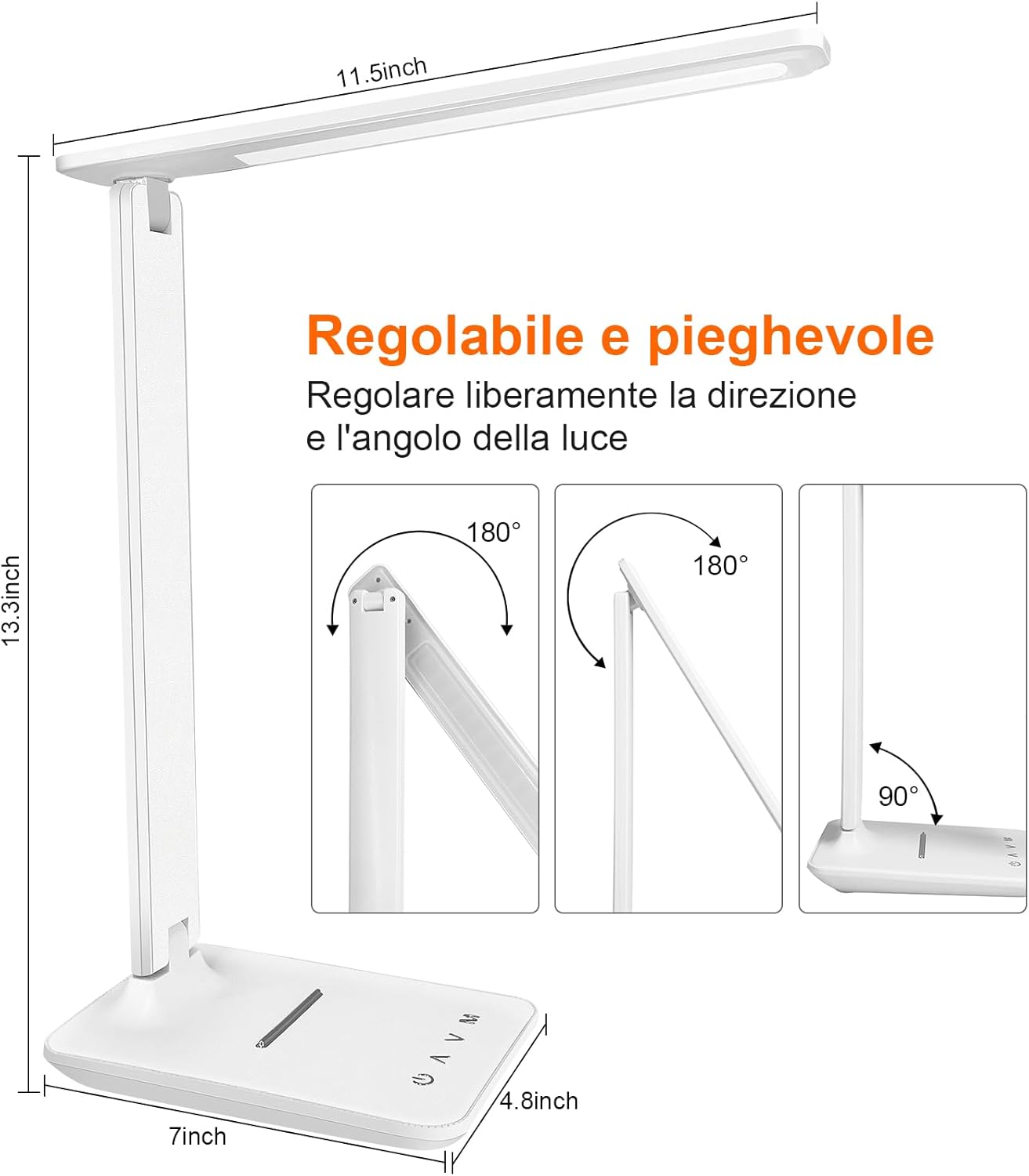 Lampada da scrivania con porta USB immagine 4