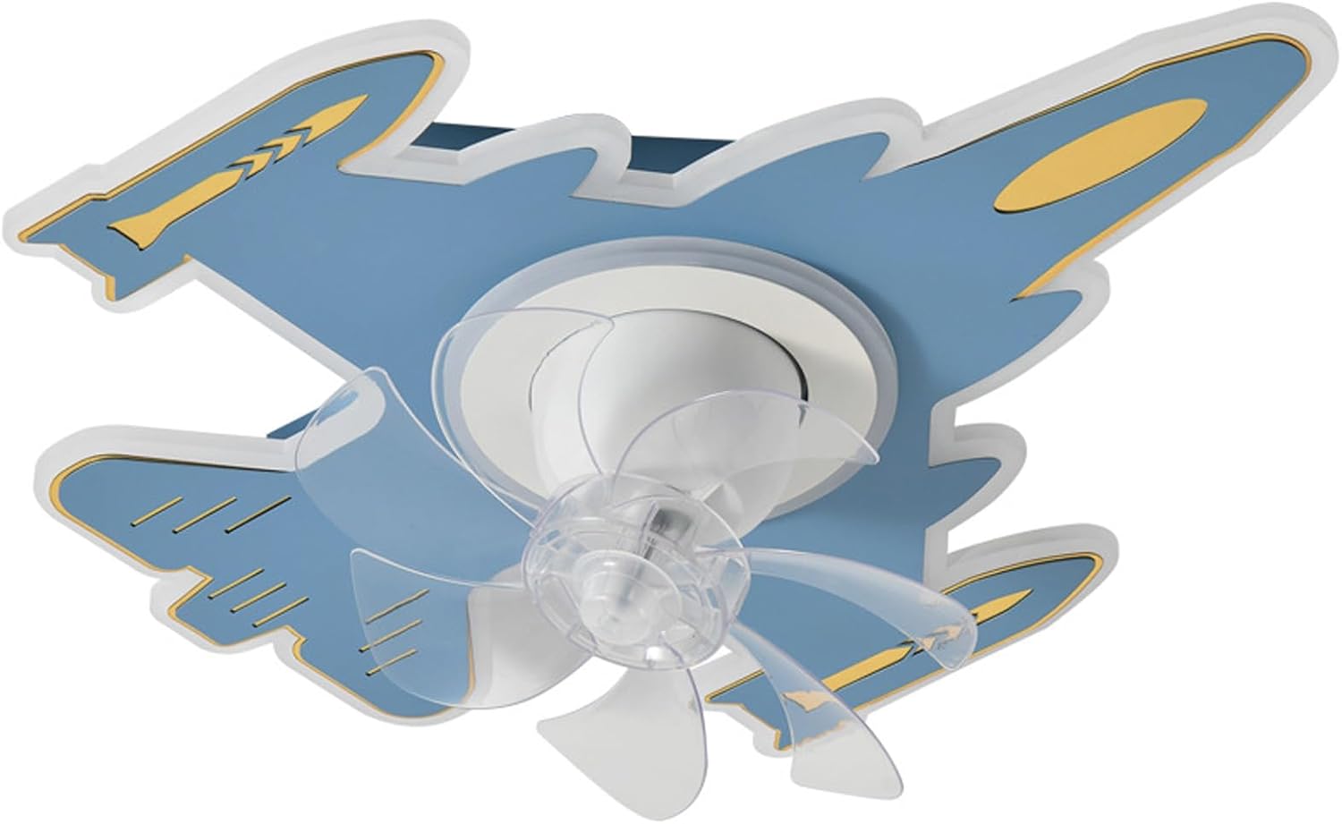 Airplane Ceiling Fan with Light with Remote,360 Rotating Fan Ceiling Light Low Profile Reversible Ceiling Fan,Ceiling Fans with Lights for Boys and Girls Room Living Room Dining Room/Blue