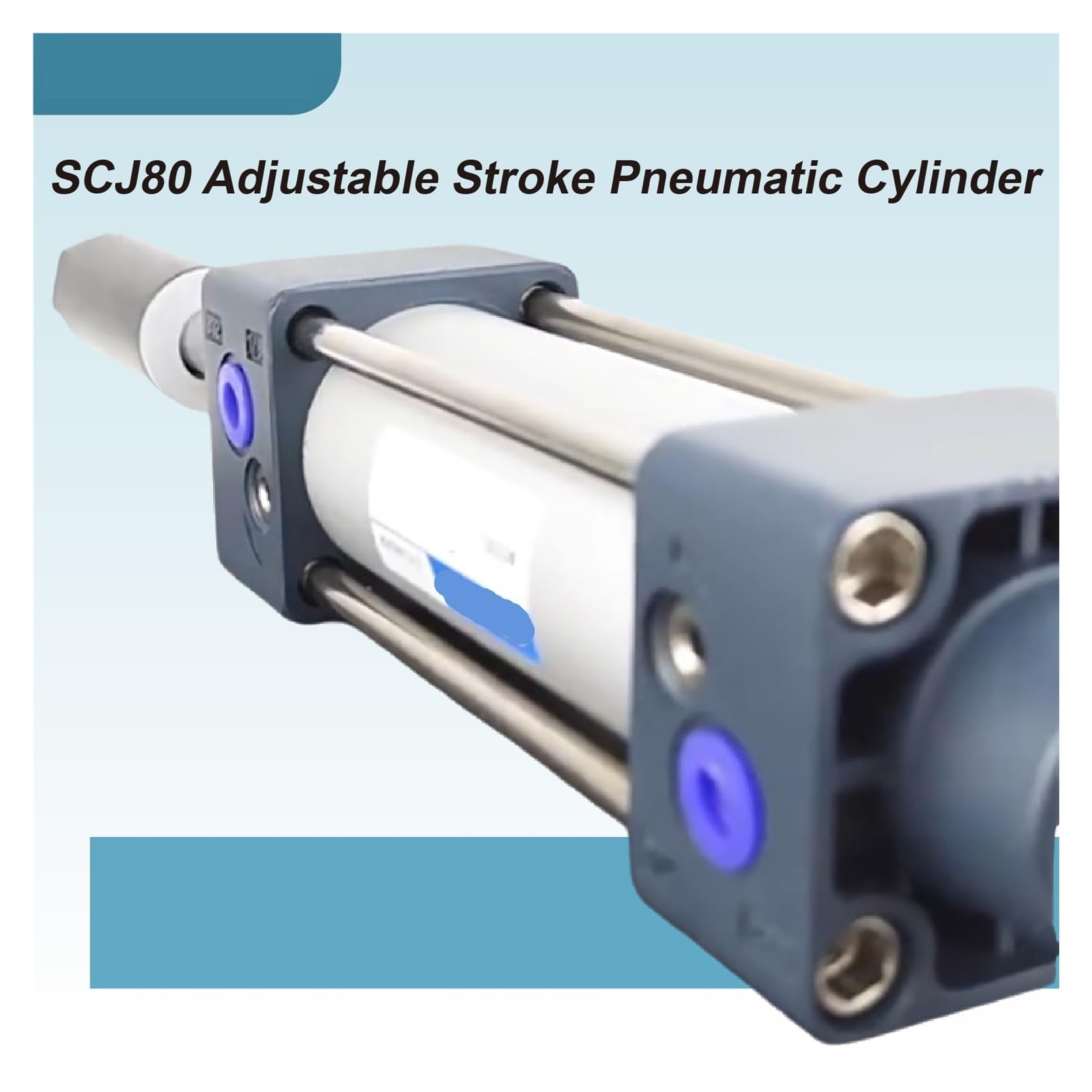 SCJ-Serie verstellbarer Hub-Luftzylinder, 80 mm Bohrung, 181 kg Schub, doppeltwirkender Pneumatikzylinder mit Magnetkolben