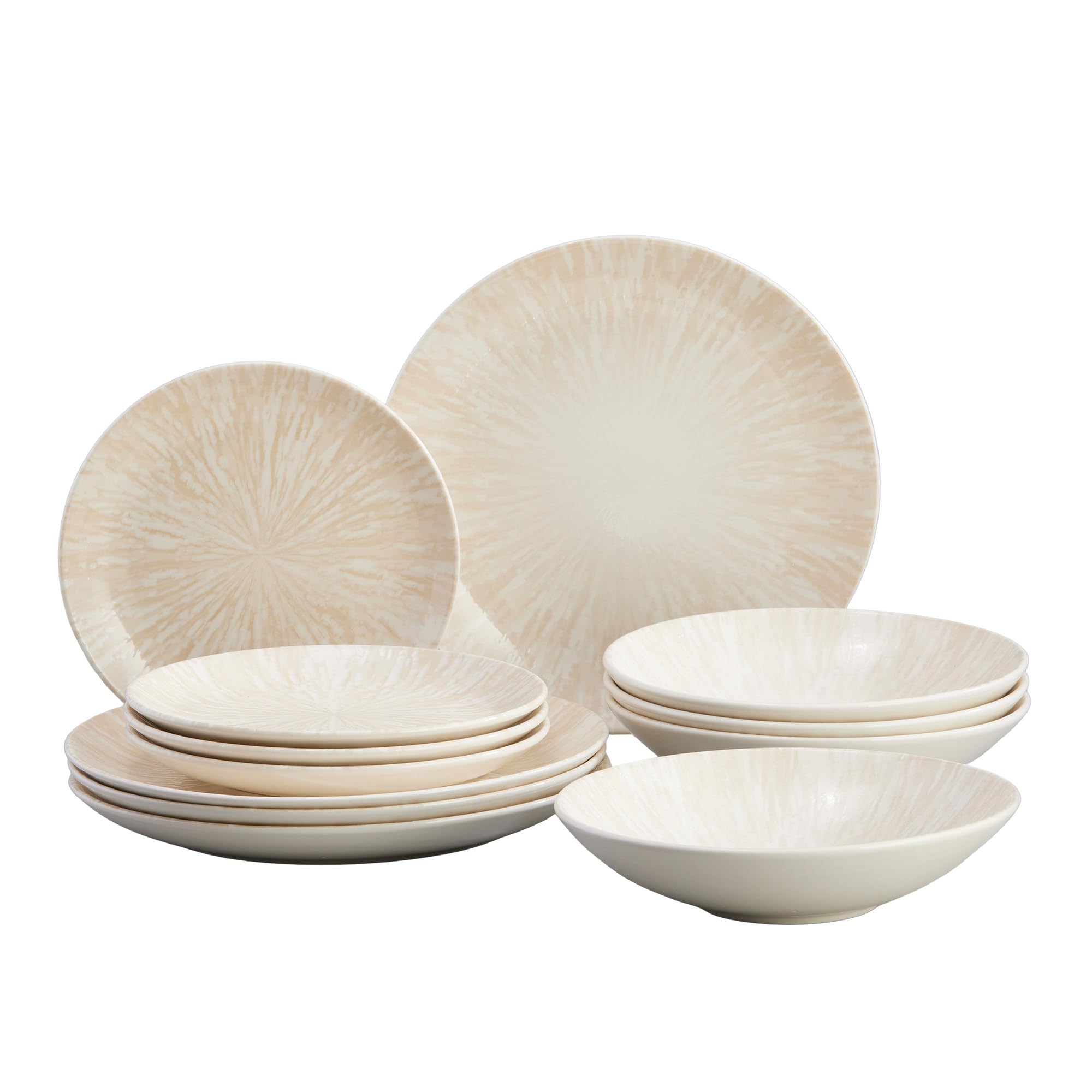 Amazon.com | Corona 12-Piece Light Sandy Beige Ceramic Dinnerware