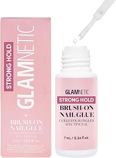 Glamnetic Super Strong Brush-On Nail Glue for Press-On Nails - Mess-Free Applicator, Vegan, Long-Lasting Hold, Travel-Friendly 0.24oz