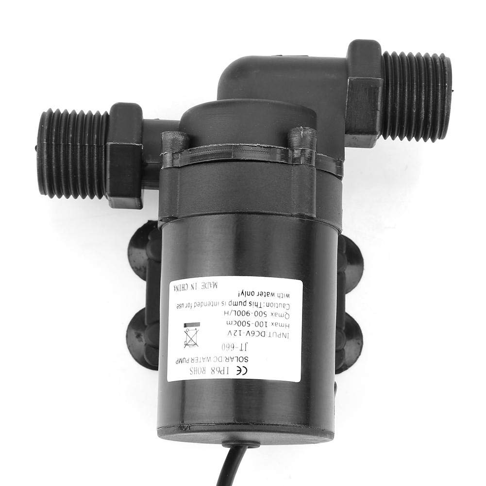 Bürstenlose Wasserpumpe, Mini-Wasserpumpe DC 12V 1.5A für Solarwarmwasserbereiter -40~100 ~ 800L / h