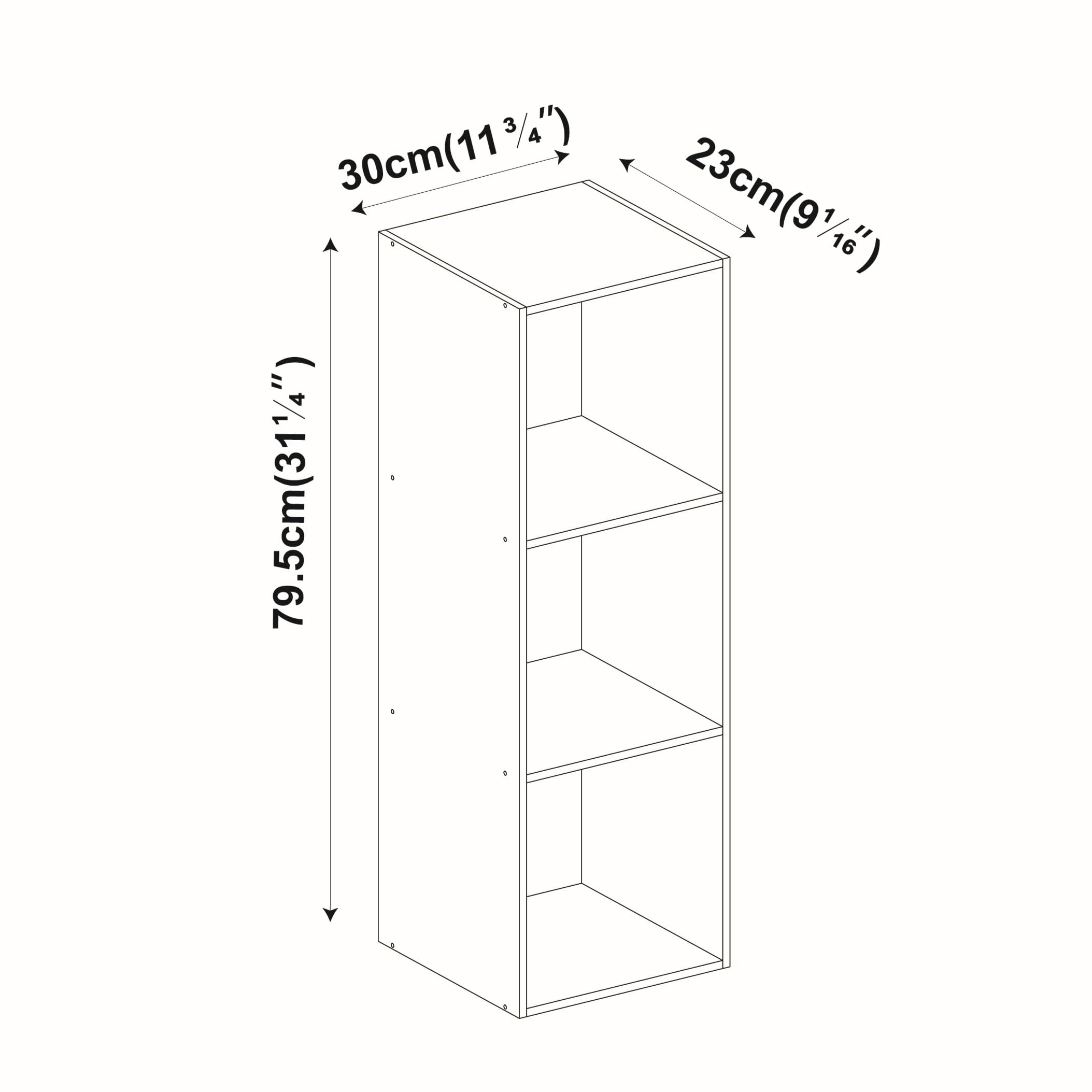 URBNLIVING ® 1, 2, 3, 4 Tier Wooden Shelving Bookcase Storage Wood Shelf Unit (3 Tier, White) - Image 3