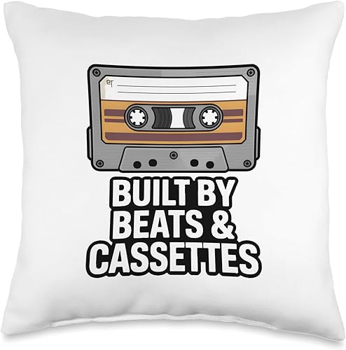 Miniatura 4 de Built by Beats and Cassettes Retro Music Tape Throw Pillow