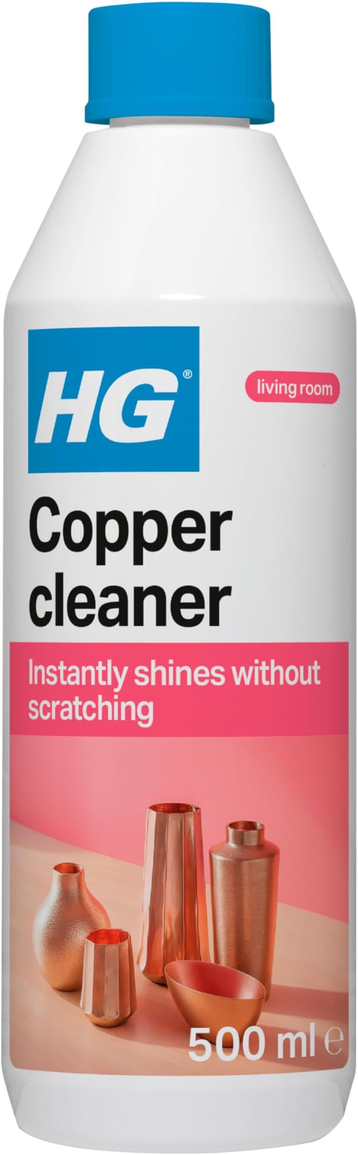 HG Copper Cleaner, Natural Shine Shampoo Polish & Protector for Copper, Brass & Bronze Metal Surfaces, Gentle Anti Tarnish Care & Protection – 500ml Bottle (295050106)
