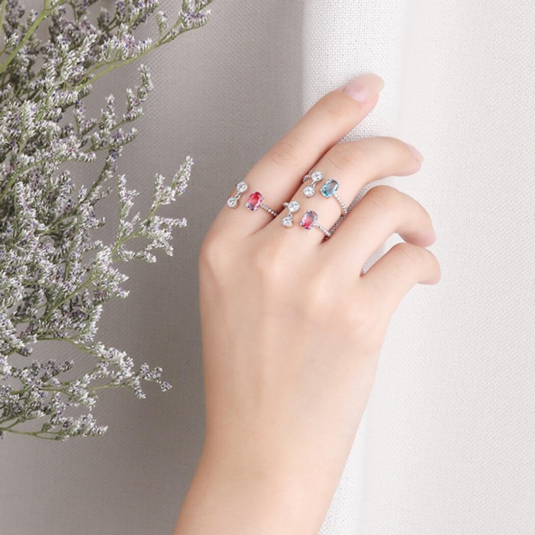 Anillo de joyería para mujer: accesorio de dedo midi ajustable con diamantes de imitación, Metal no precioso