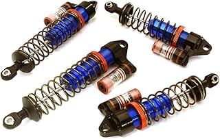Integy RC Model C28803BLUE Billet Machined Piggyback Shock Set (4) for Traxxas 1/10 Slash 4X4