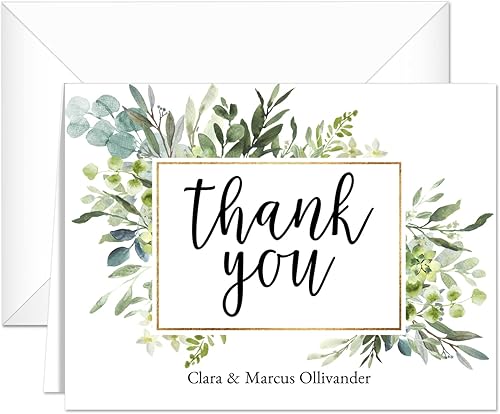 Tarjetas de agradecimiento florales personalizadas de exuberante vegetaciĂłn 100 tarjetas de agradecimiento modernas con sobres blancos tarjetas de Tarjetas de agradecimiento florales personalizadas de exuberante vegetaciĂłn 100 tarjetas de agradecimiento modernas con sobres blancos tarjetas de