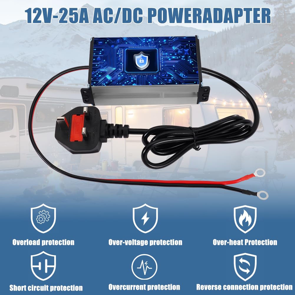 240V to 12V Power Converter Adapter, Diesel Heater 12V Power Supply Adapter, AC-to-DC Transformer for 5KW/8KW Diesel Parking Heater Transformer Power Converter for Indoor Use in RVs, Caravans — view 6