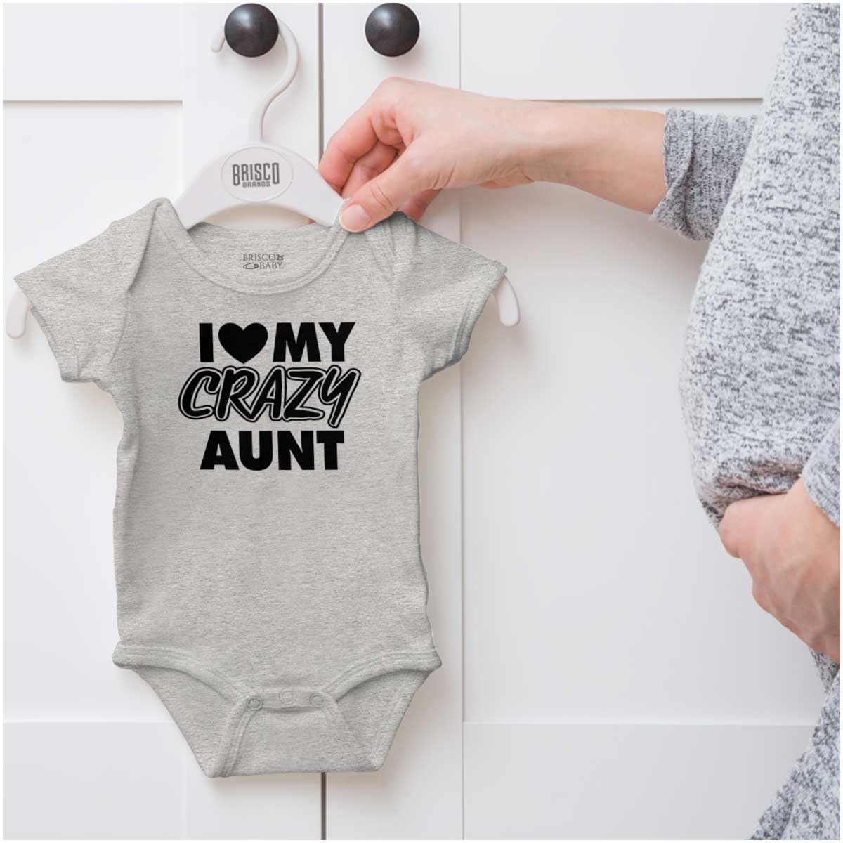 Brisco Brands Love My Crazy Aunt Funny Cool Auntie Baby Romper Boys or Girls