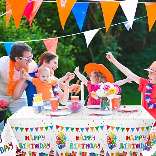 Breling AI-BRELING-55 3 Pieces Birthday Tablecloth Colorful Confetti Happy Birthday Table Cover Plastic Shower Party Table Covers Disposable Rectangle Tablecloth thumb #5