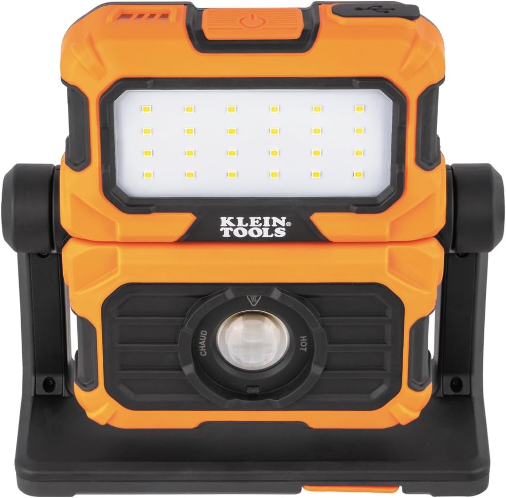 KLEIN TOOLS 56417 Rechargeable LED Work Light, 3000-Lumens, Portable Magnetic Work Light with 6 Modes, 360-Degree Rotation, Compatible with MODbox Rail System