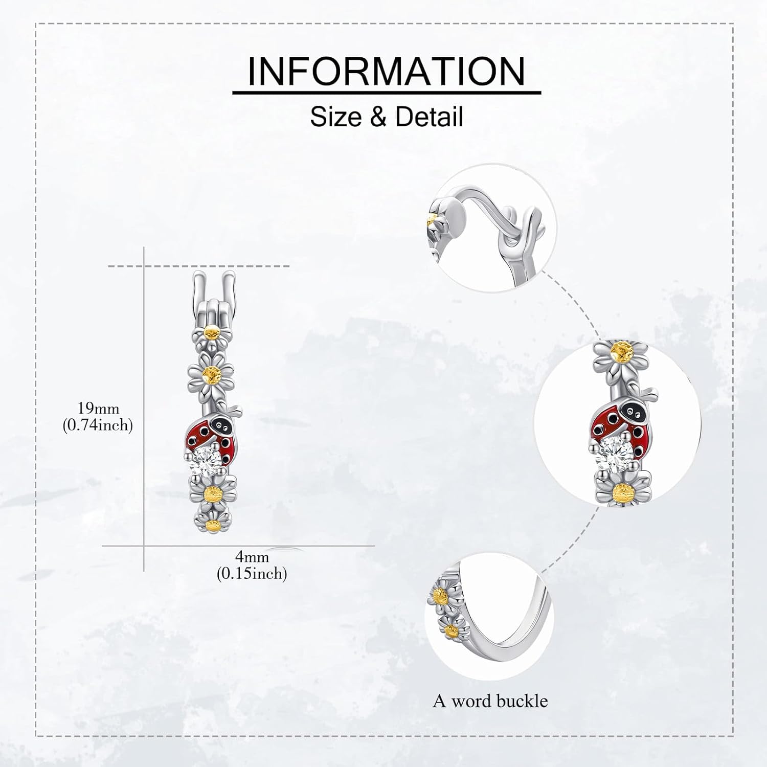 Ladybug Earrings Sterling Silver Ladybug Daisy Hoop Earrings Animal Jewelry Gifts for Women