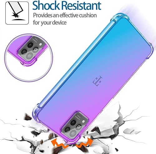 Miniatura 7 de Funda para T-Mobile Revvl 6 Pro, T Phone Pro 5G TMAF035G, funda transparente degradada delgada antiarañazos TPU a prueba de golpes funda protectora