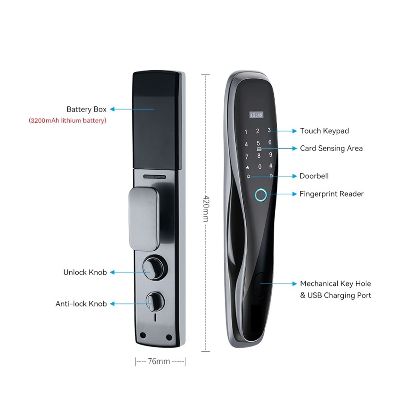 Amazon.co.jp: ワイヤレス WiFi Tuya スマート ドア ロック ハウス