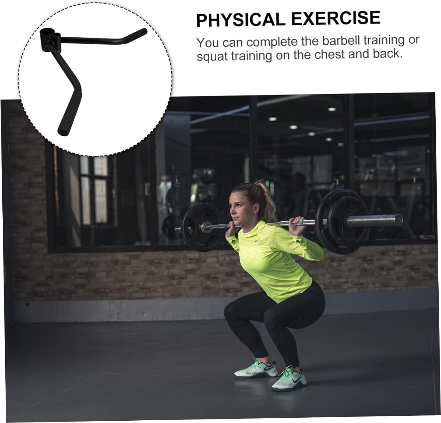 Barbell Attachment T-bar Handle Strength Training Handle for Squat Workout