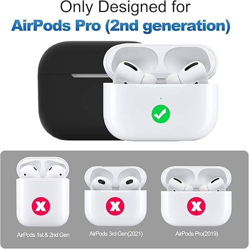 Miniatura 7 de ATUAT Funda para AirPods Pro de 2 generación (2022), accesorios de protección de silicona suave para hombres, mujeres, niños y niñas, para Apple
