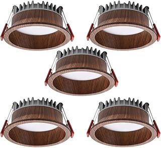 WLBHWL Creative Wood Grain LED Recessed Ceiling Light Aluminum 7W/12W LED Recessed Downlight for Hotel Restaurant Home Lighting Ultra-Thin Panel Light Fashion