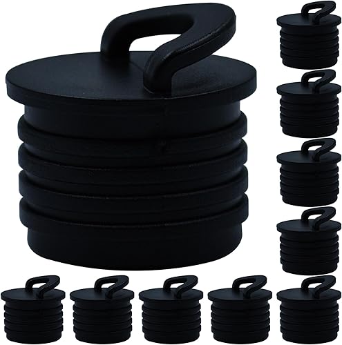 Tapón de goma para botín de kayak, tapón de drenaje con mango para accesorios de canoa, 10 unidades