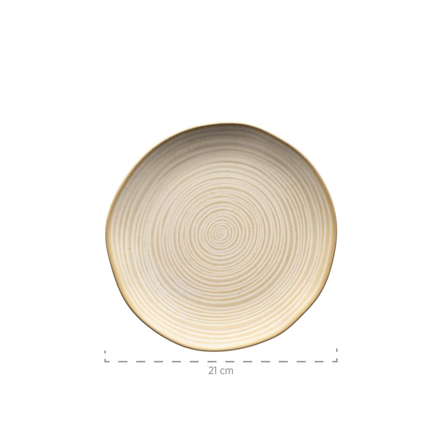 MÄSER 931818 Serie Nottingham Vintage Geschirr-Set für 4 Personen, 12-teiliges Frühstücksservice mit unregelmäßig runden Formen im Retro Look, Steinzeug, Beige