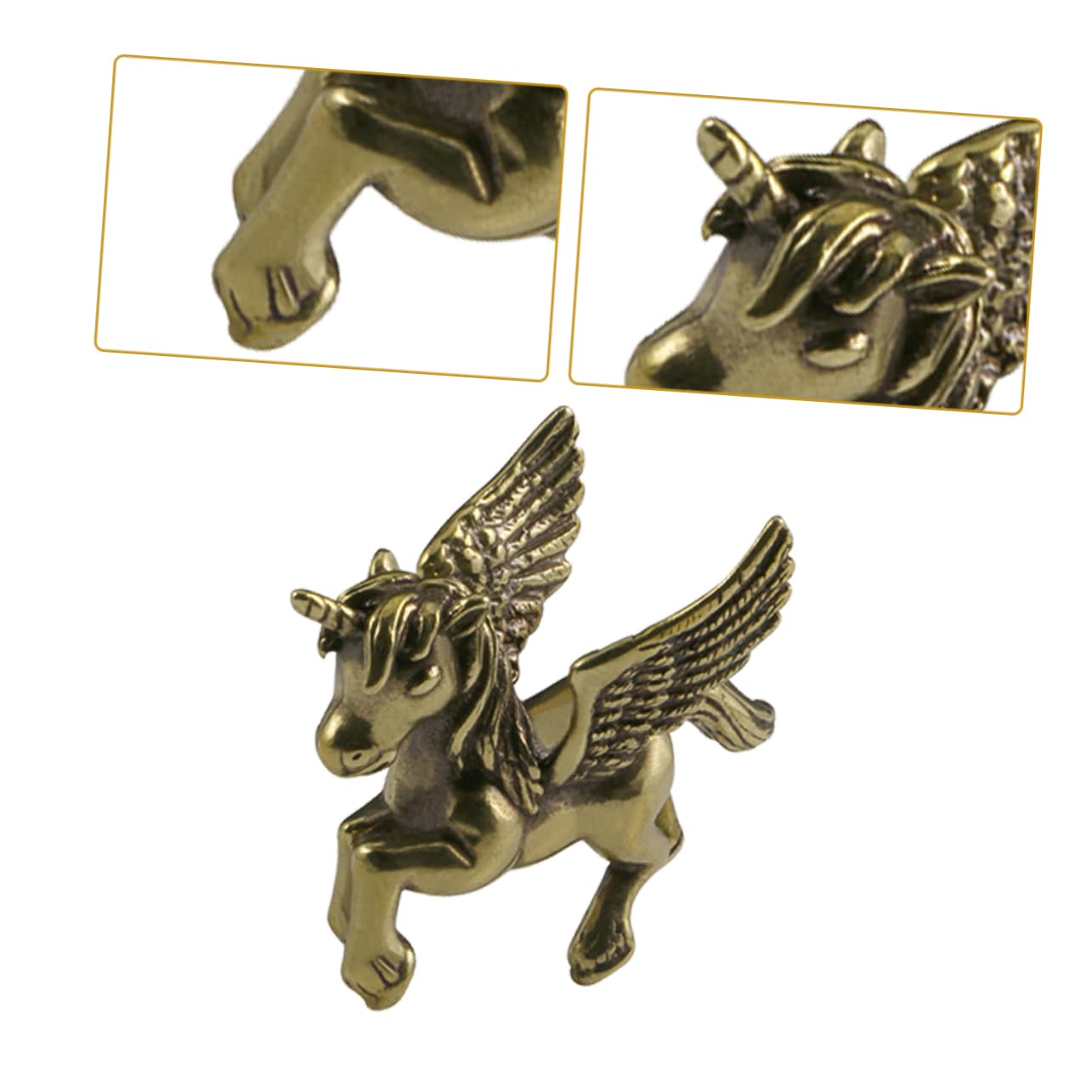 IMIKEYA 4stücke Brass Statue Kreative Einhorn Skulptur Messing Für Schreibtisch-Dekoration Retro Design Langlebig Und Für Und Büro