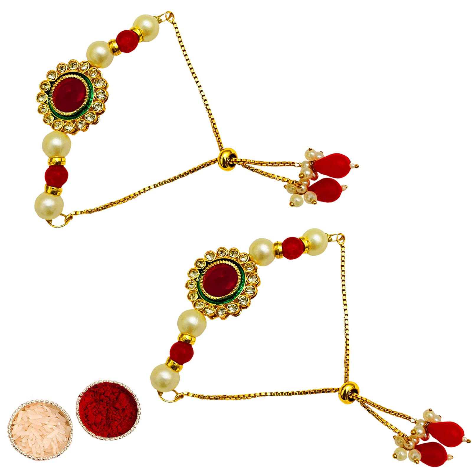 Buyent ® Elegant designer lumba rakhi set of 2 chuda rakhi for bhabhi traditional rakshabandhan rakhi for girls bracelet for women stylish combo with roli chawal (B0D9QZ1Q86) Amazon Price History, Amazon Price Tracker