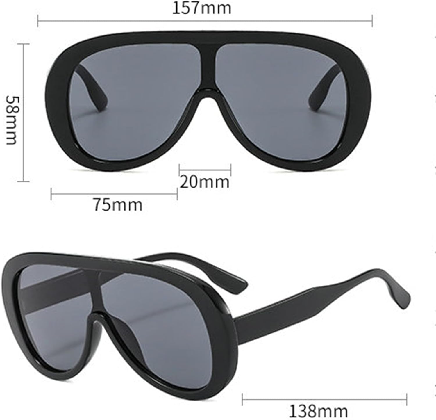 willochra Oversized Pilot Sunglasses Women Fashion Big Frame One Piece Sun Glasses Mask Goggle Trendy Metal Frame Oval Shades - Image 6