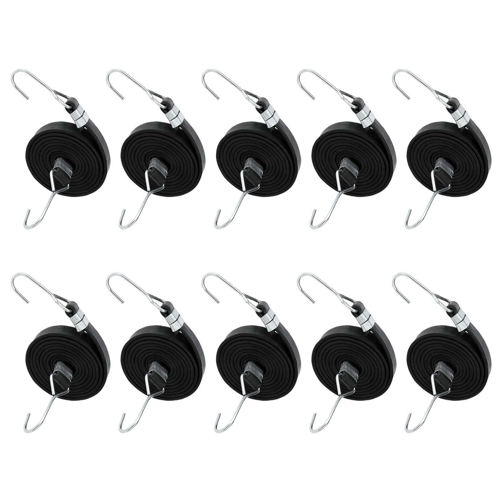 Lot de 10 sangles élastiques pour bagages - Crochet de type lourd - Pour porte-vélos et motos