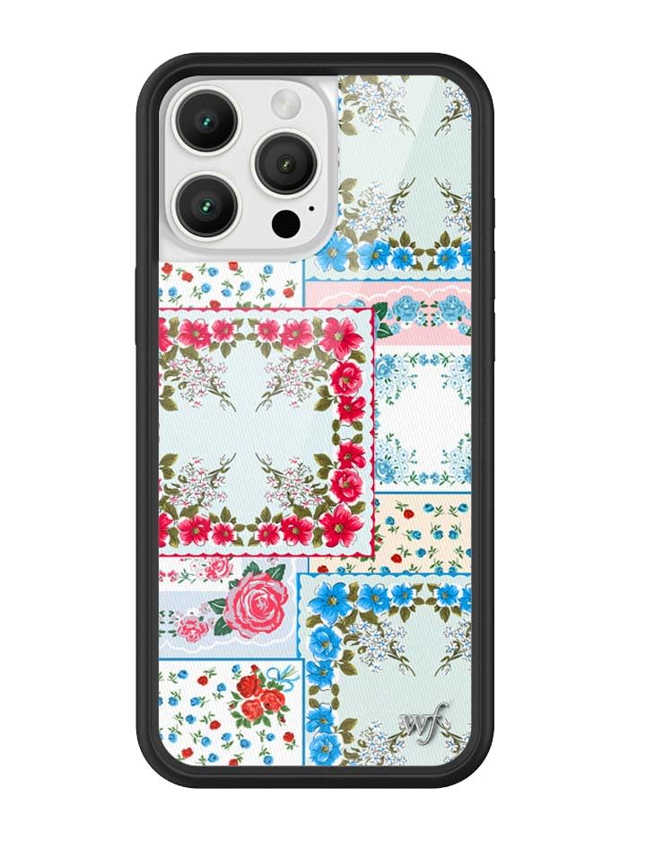 Image of Wildflower Cases - Compatible with iPhone 16 Pro Max | Protective Black Bumper, 6.5ft Drop Test Certified, Women Owned Small Business | Floral Aesthetic Cute Trendy | FLL Collab - Sweetheart Patchwork