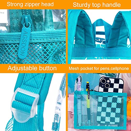 Image of AGSDON Clear Backpack, Heavy Duty Transparent Bookbag, See Through PVC Backpacks for Women Men