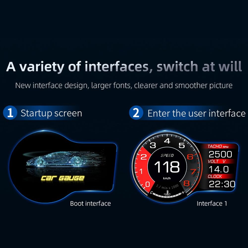 F15 Auto Hud Heads-Up-Flachbildschirm-Display, Auto-OBD-LCD-Inspektion, Armaturenbrett, Tachoanzeige, Ersatzzubehör