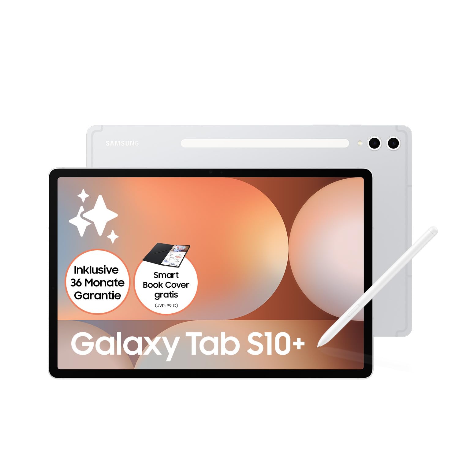 Samsung Galaxy Tab S10+ AI Tablet Android, 12 GB di RAM, 256 GB di memoria, schermo AMOLED, rivestimento antiriflesso, include S Pen, WiFi, Platinum Silver