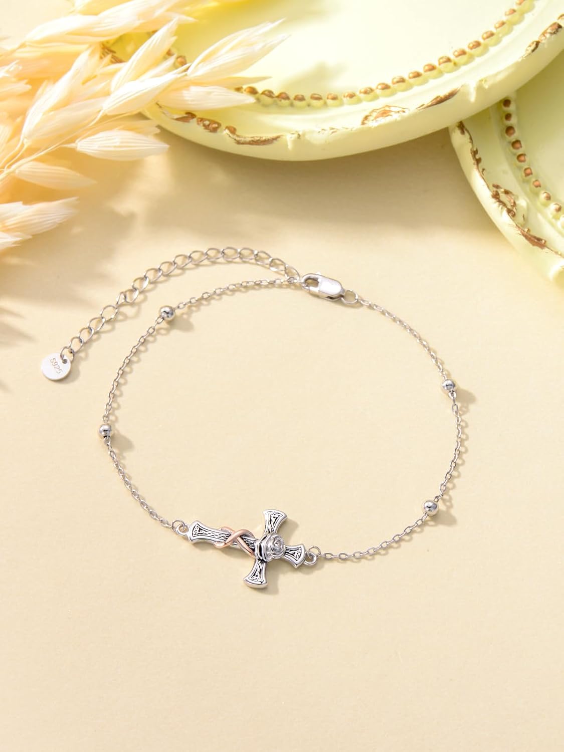 Infinity Bracelet for Women 925 Sterling Silver Forever Love/Cat Charm Adjustable Bracelet as Exquisite Holiday Jewelryfor Women