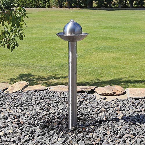 Springbrunnen aus Edelstahl für Garten ESB6 Fackel Brunnen Säulenbrunnen...