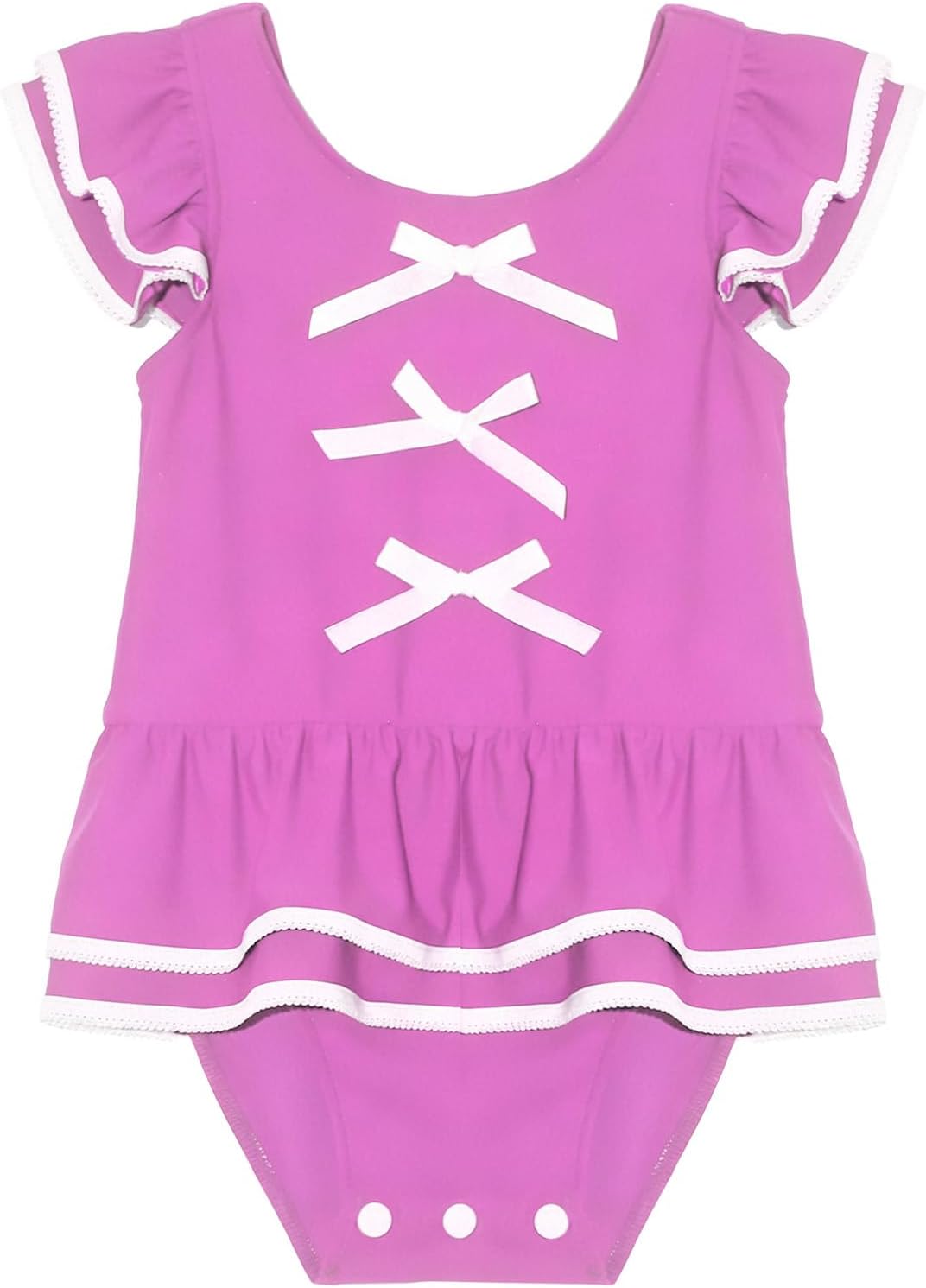 Linjinx Baby Girls Beach Wear Flying Sleeve Ruffled Bikini One Piece Skirted Swimwear Summer Beachwear Sunsuits