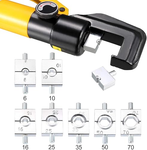 Miniatura 4 de uxcell Herramienta de prensado de terminales de estirón de cable de alambre hidráulico de 6 toneladas 8 muere YQK-70