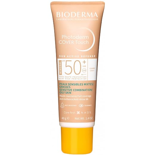 BIODERMA Protetor Solar Facial Photoderm Cover Touch FPS 50+ Cor 2.0 Claro 40g