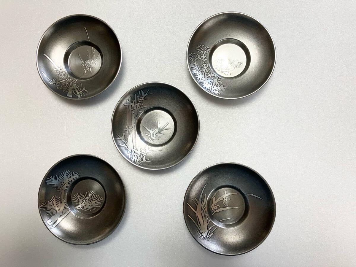 大阪錫器 錫製 茶托 イブシ 丸形 5客セット 桐箱入り 楽天市場】☆送料