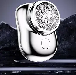 Mini Barbeador EléTrico PortáTil À Prova D'áGua De Dupla Finalidade Tipo C De Carga Aparador De Barba De Bolso - Prateado