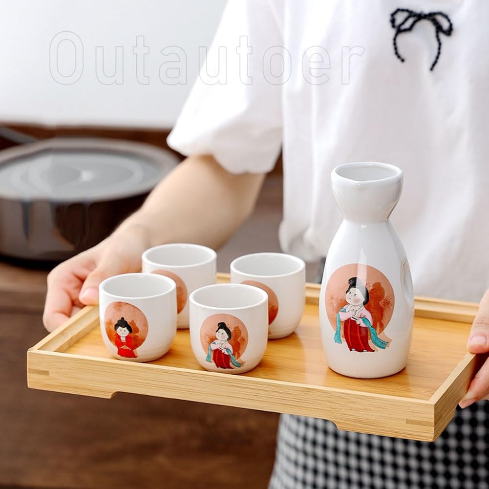 陶器の瓶 2つ、おちょこのセット sake-uset2001.jpg