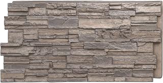 EverStone Cascade Faux Stone Panel, 48 5/8"W x 24 3/4"H x 1 1/4"D, Boardwalk Bay Color