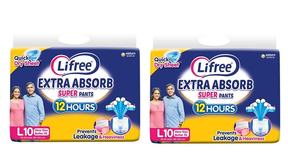 Compatible With Lifree super extra Absorb Adult Pants Style Diapers, Pants Pack of 2, Size - L10) Large-picture-49