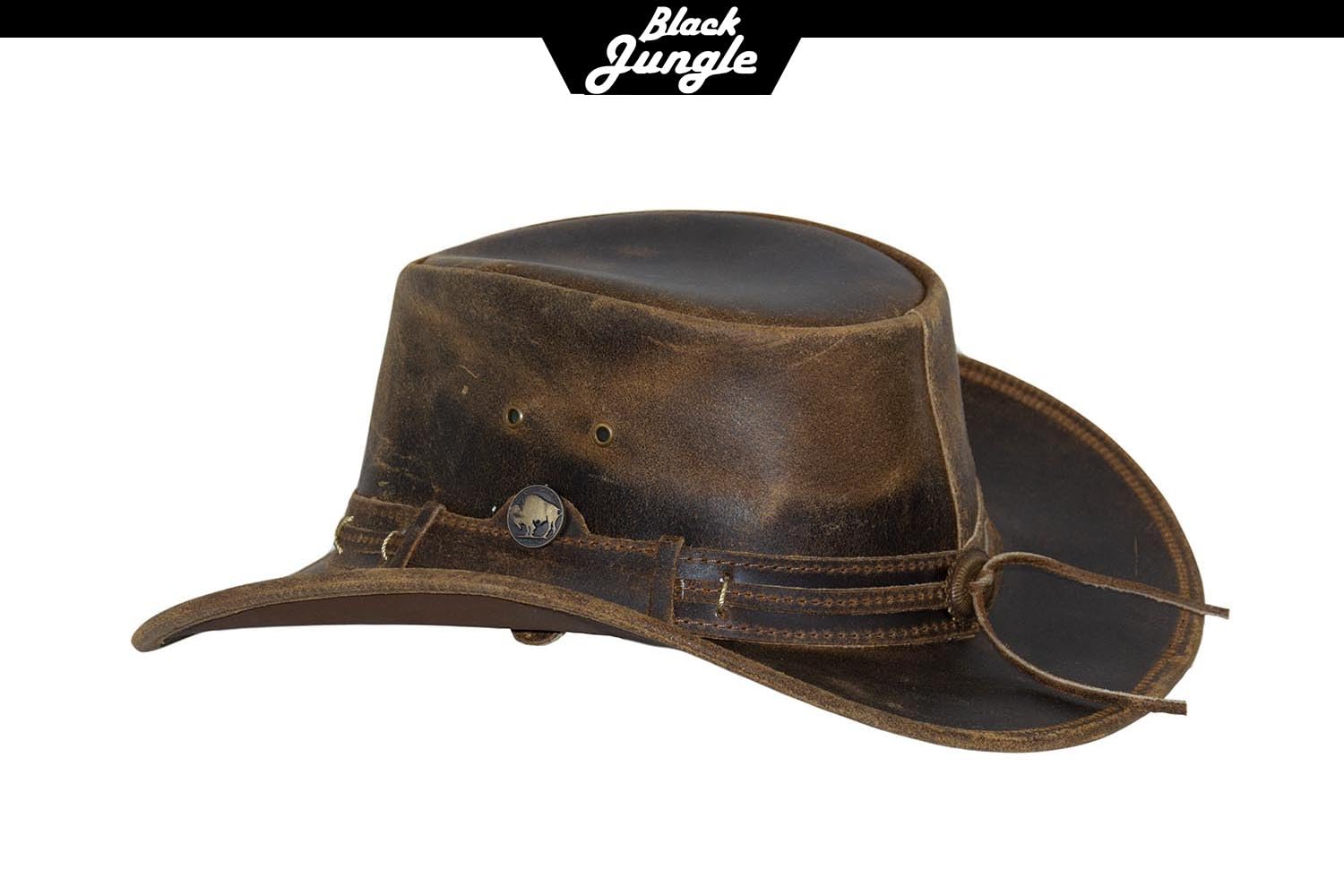 Black Jungle Roswell - Sombrero de piel para hombre, marrón, XL