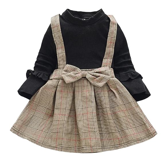 Hopscotch Baby Girls Cotton and Polyester Full Sleeves Solid Casual Dress in Black Color